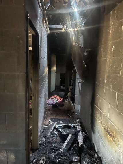 Homes in Daly River damaged by fire after gang violence erupted in April 2024.