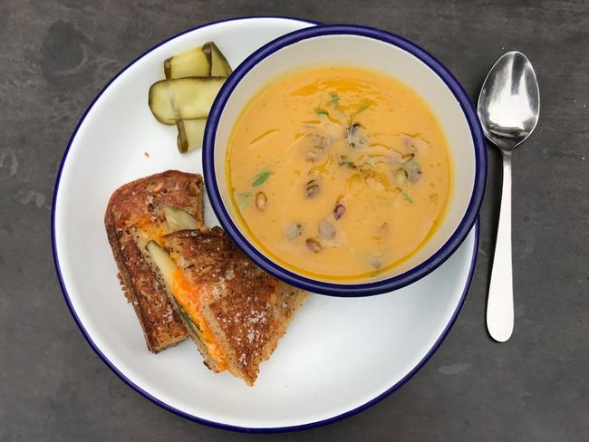 Soup and half sandwich at Salvage. Pictures: Jenifer Jagielski