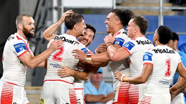 Zac Lomax had a huge game for the Dragons playing on the wing last week. Picture: Bradley Kanaris/Getty Images