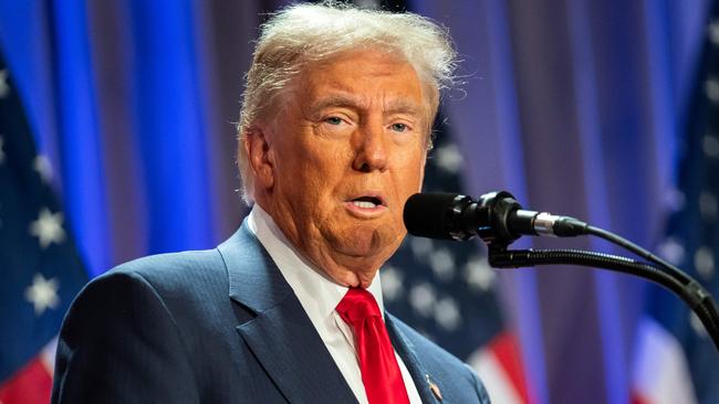 (FILES) US President-elect Donald Trump speaks during a meeting with House Republicans at the Hyatt Regency hotel in Washington, DC on November 13, 2024. The Bahamas on December 5, 2024 said it had rejected a proposal from the incoming Trump administration to take in deported migrants, as the next US president seeks to follow up on pledges to tackle immigration. (Photo by ALLISON ROBBERT / POOL / AFP)