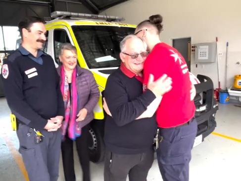 St Leonards man's emotional thank you to paramedics who saved his life