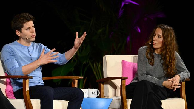 Sam Altman, CEO of OpenAI, and Mira Murati. Picture: AFP