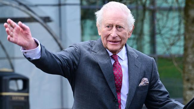 King Charles greets wellwishers during a visit to Ulster University in Belfast, Northern Ireland. Picture: Anthony Harvey / Getty