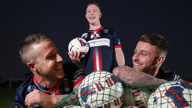 Jonathon Rideout (C) with his brothers Philip Rideout (L) and Alex Rideout (R). Jonathon is one to watch as the Panthers enter the top tier again this season. Picture: Stephen Laffer