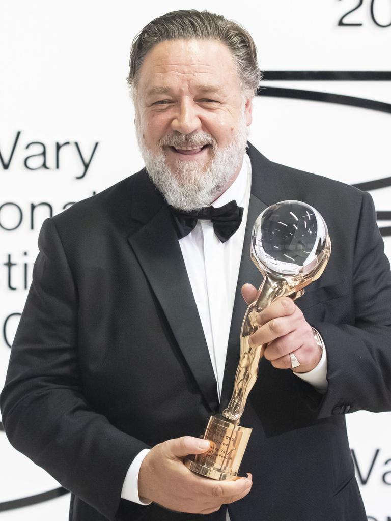 The actor received the Crystal Globe award during the opening ceremony. Picture: Gabriel Kuchta/Getty Images