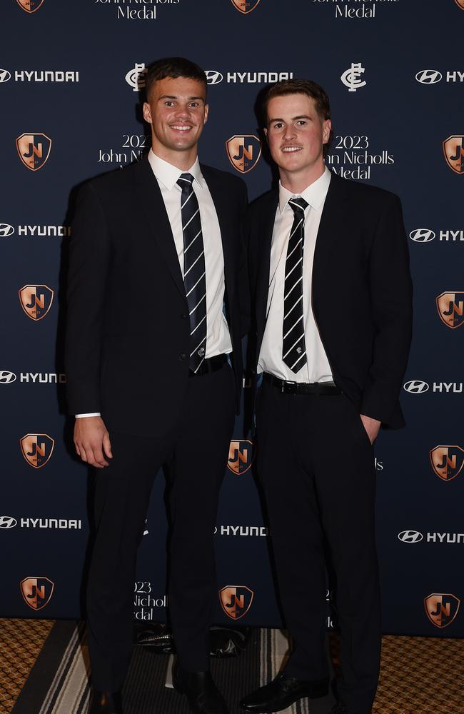 Lachie Cowan and Jaxon Binns. Picture: Josie Hayden