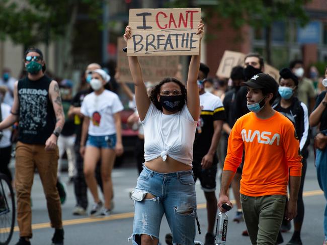 Protesters march to the White House. Picture: AFP