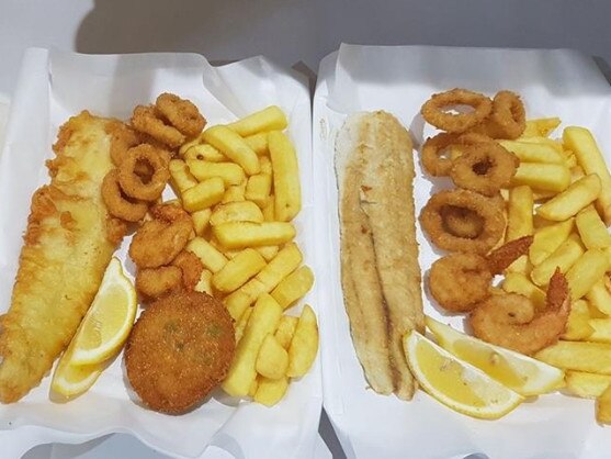 Mmmm … Fish and chips from Benowa Gardens Seafood.