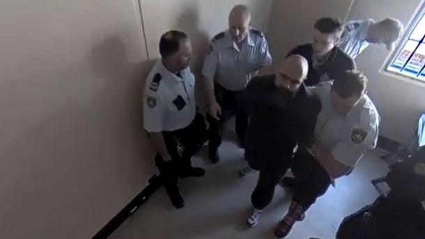 CCTV footage showing Farhad Qaumi (ex leader of Brothers4 life) stabbing an inmate, Abuzar Sultani (former gang leader / triple murderer) at Goulburn Supermax in May 2020.