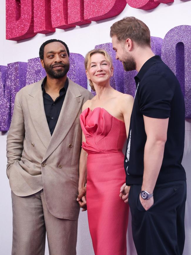 Chiwetel Ejiofor, Renee Zellweger and Leo Woodall pose ahead of the film. Picture: Getty Images