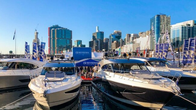 Riviera boats at the Sydney International Boat Show.