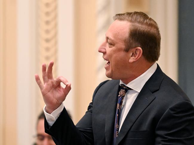 BRISBANE, AUSTRALIA - NewsWire Photos - SEPTEMBER 1, 2022.Queensland Deputy Premier Steven Miles speaks during Question Time at Parliament House in Brisbane. Picture: NCA NewsWire / Dan Peled