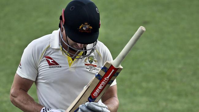 Shaun Marsh just couldn’t get anything going in the UAE. Picture: AP.