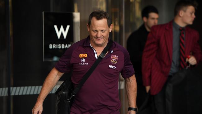 Queensland Maroons coach Kevin Walters was a keen spectator at the Broncos-Titans game and Jarrod Wallace is eager to impress. Picture: AAP Image/Dan Peled