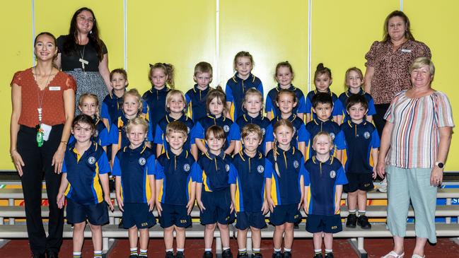 St Anne's Catholic Primary School Prep B Back row: Teacher aide Miss Bradford, Huckson, Gracie, Lleighton, Grace, Freya, Chelsea, Ellie, Teacher aide Mrs Cox Middle row: Dakota-Rose, Matilda D, Layla, Abigail, Matilda, Isla, Lucas, Jaxson Front row: Teacher aide Miss Mezzen, Eleanor, Matilda, Jaxon G, Sage, Heath, Maia, Jada Teacher Mrs Buglass Picture: Michaela Harlow.