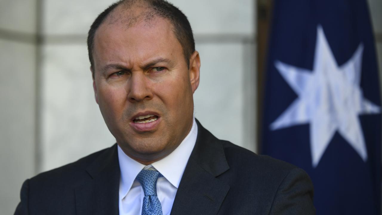 Treasurer Josh Frydenberg said Victoria’s second lockdown poses a real risk to the nation’s economic recovery. Picture: Lukas Coch/AAP