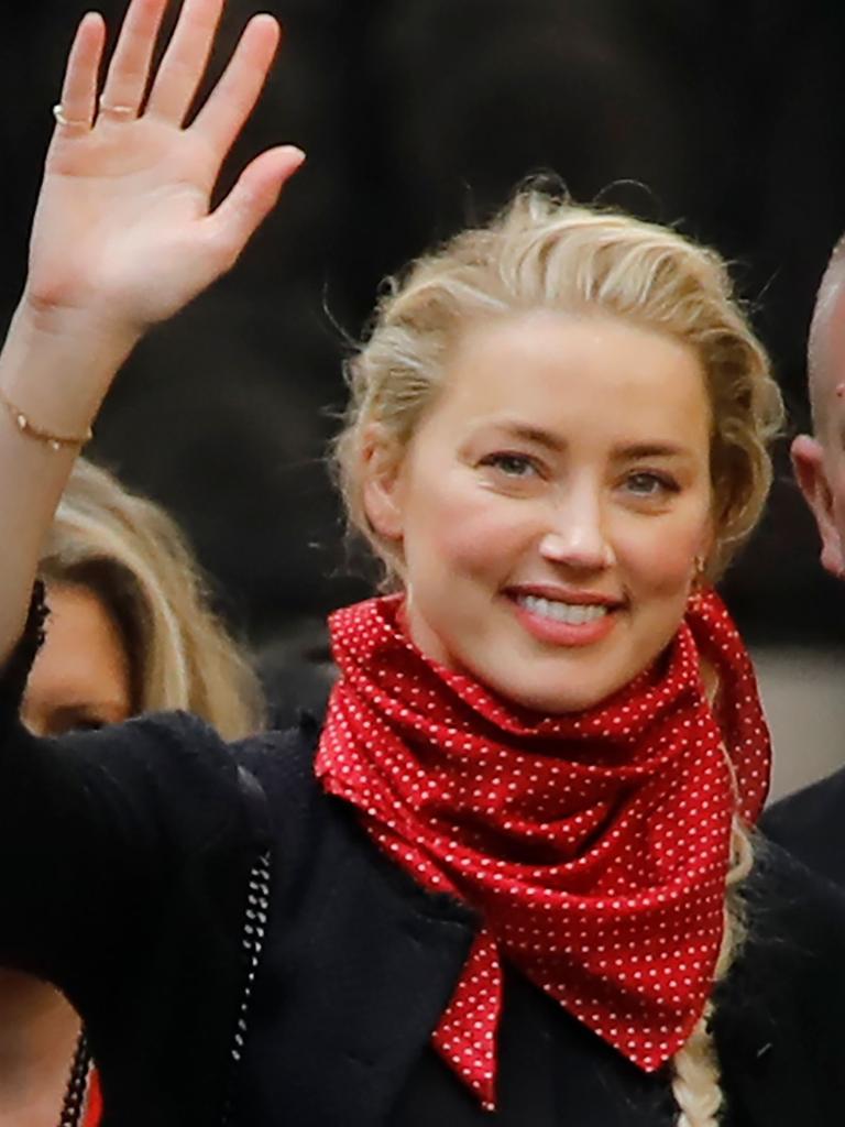 Heard waved as she left court on Monday. Picture: Tolga Akmen/AFP