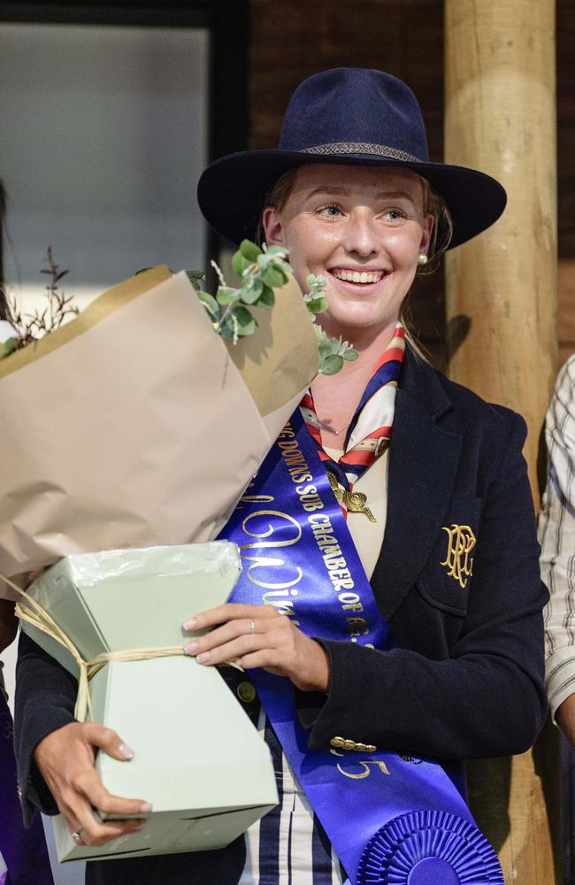 The 2025 Darling Downs Showgirl Taleyha Evans of Stanthorpe at the announcement at the People First Bank Toowoomba Royal Show, Saturday, March 29, 2025. Picture: Kevin Farmer
