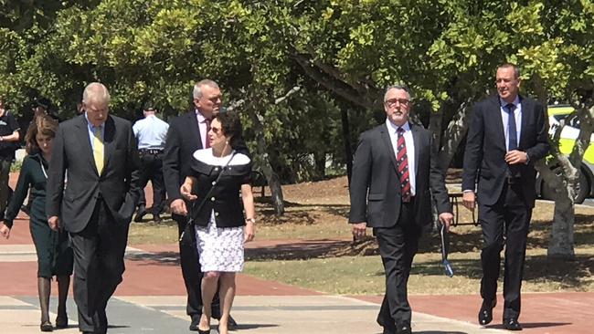 Prince Andrew, Duke of York arrives at Bond University on the Gold Coast. Picture: Lauren Day, Channel 10.