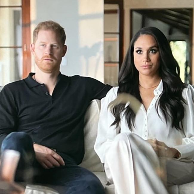 Harry and Meghan in their Netflix docuseries. Picture: Netflix