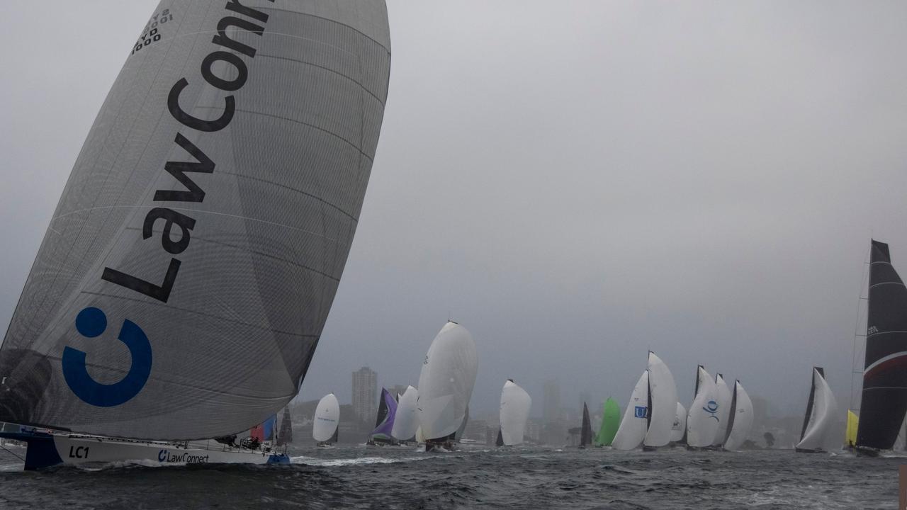 LawConnect leaves Scallywag, far right, and the fleet in her wake in the Cabbage Tree Island race. Pic: Andrea Francolini