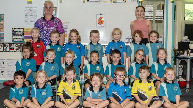 Beaconsfield State School Prep C Back row: Anna, Rory, Ryder, Jack, Bindi, Lauren, Hartley Middle row: Arbrey, Mason, Romeo, Toviko, Rylan, Aurora, Phoebe Front row: Kevin, Nina, Oliver, Matt, Kaiden, Theodore, Zaylee Teacher Aide Stella Bishop Teacher Mrs Craig Picture: Michaela Harlow. My First Year 2024, Mackay