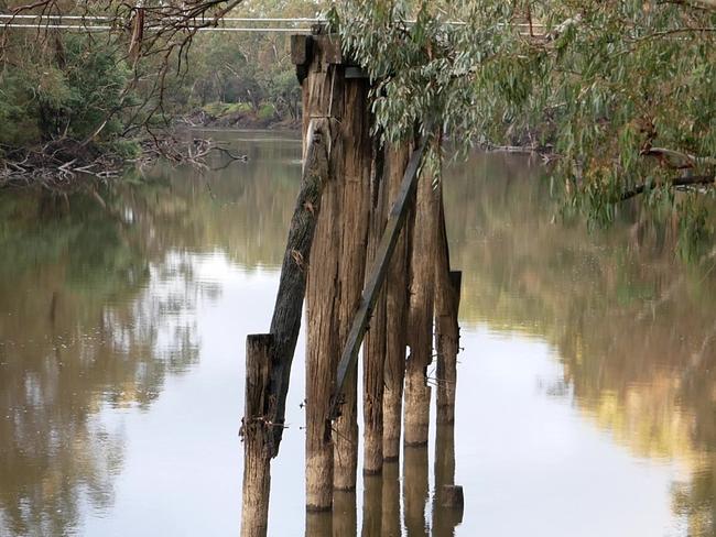 Old Goulburn River Bridge, Seymour, June 24 2024.  Mitchell Shire Council has frustrated residents with its decision to restore a rotting, heritage listed bridge in Seymour, allowing it to take priority over desperately needed road renewal projects. Picture: Grace Frost