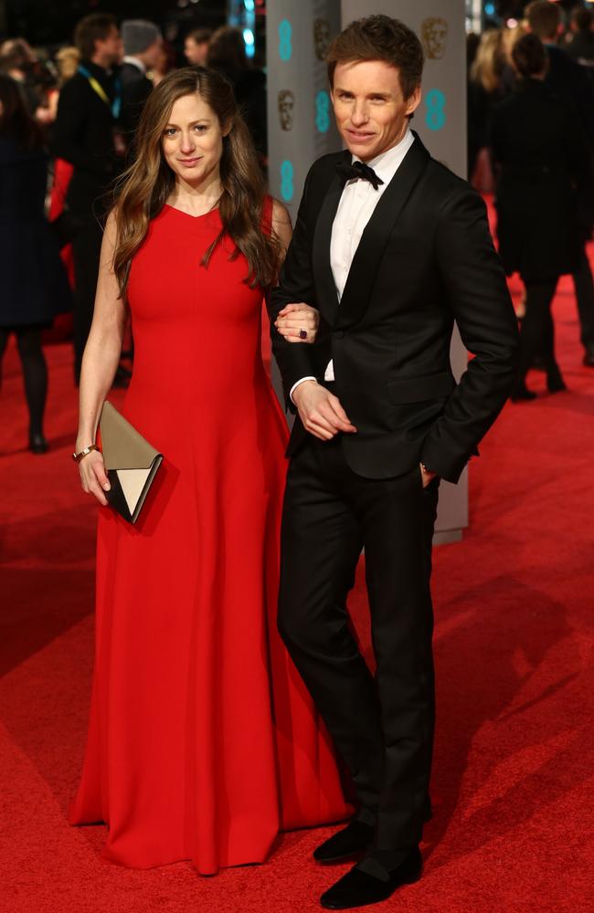 Eddie Redmayne and Hannah Bagshawe attend the British Academy Film Awards at the Royal Opera House on February 14, 2016 in London. Picture: AFP