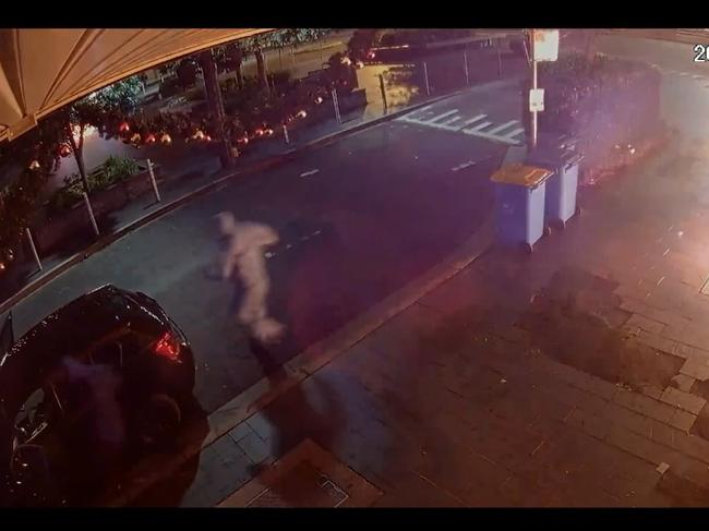 CCTV vision of an alleged December arson attack on a Strathfield business. Picture: NSW Police