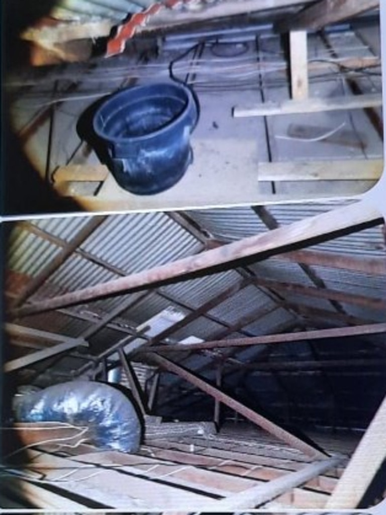 Michelle Lowe claims buckets were discovered in the roof of a building she leased. Picture: Supplied