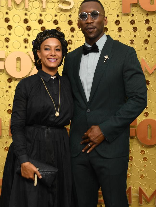 US actor Mahershala Ali and his wife Amatus Sami-Karim arrive for the 71st Emmy Awards. Picture: AFP