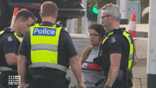 Agrawal hit a nurse at the tram stop in Armadale. Picture: Nine News