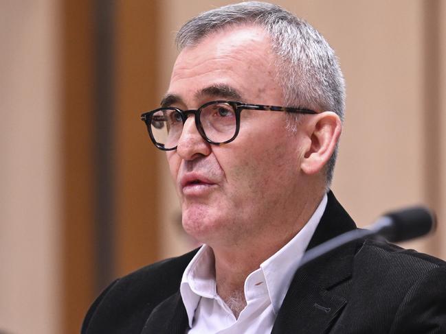 CANBERRA, AUSTRALIA, NewsWire Photos. APRIL 16, 2024: Woolworths CEO, Bradford Banducci appears before the Senate Select Committee on Supermarket Prices at Parliament House in Canberra. Picture: NCA NewsWire / Martin Ollman