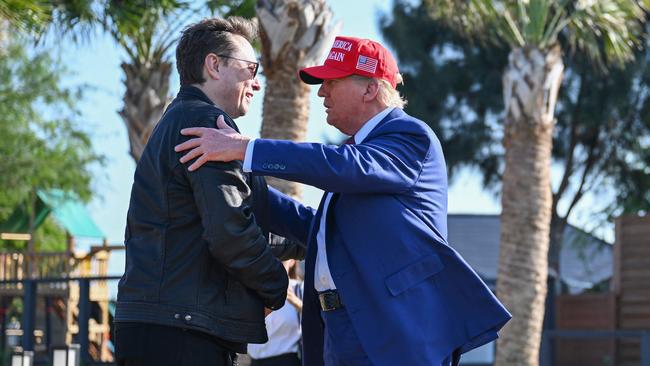 Elon Musk and US president-elect Donald Trump at the launch of a SpaceX Starship in Texas. Picture: Getty Images