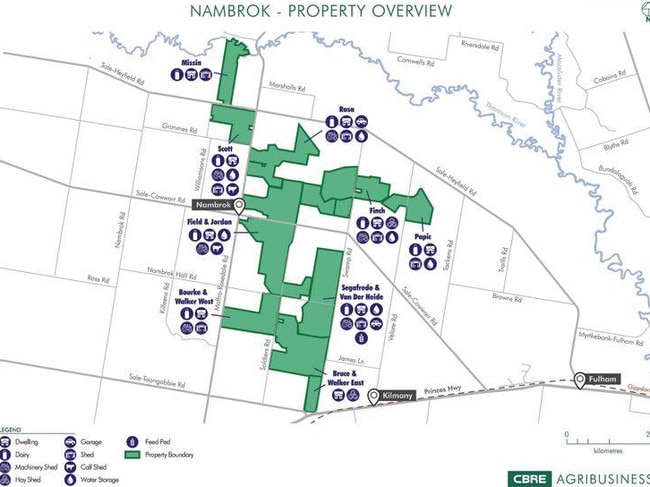 An overview of the Gray Wigg Nambrok farms.