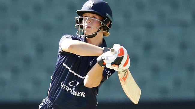 Jake Fraser-McGurk of Victoria bats during the Marsh One Day Cup match between Victoria and NSW.