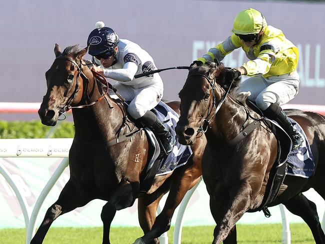 SYDNEY, AUSTRALIA - MARCH 01: Josh Parr riding  Iowna Merc win Race 9 Liverpool City Cup during Sydney Racing at Royal Randwick Racecourse on March 01, 2025 in Sydney, Australia. (Photo by Jeremy Ng/Getty Images)