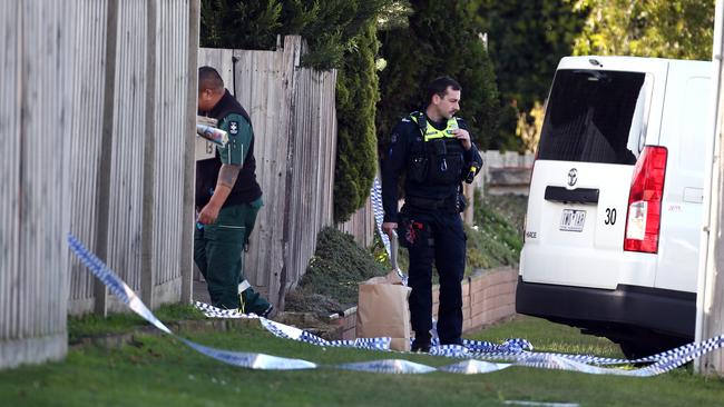 A man's body was inside a home on a quiet suburban street in Grovedale. Picture: David Smith