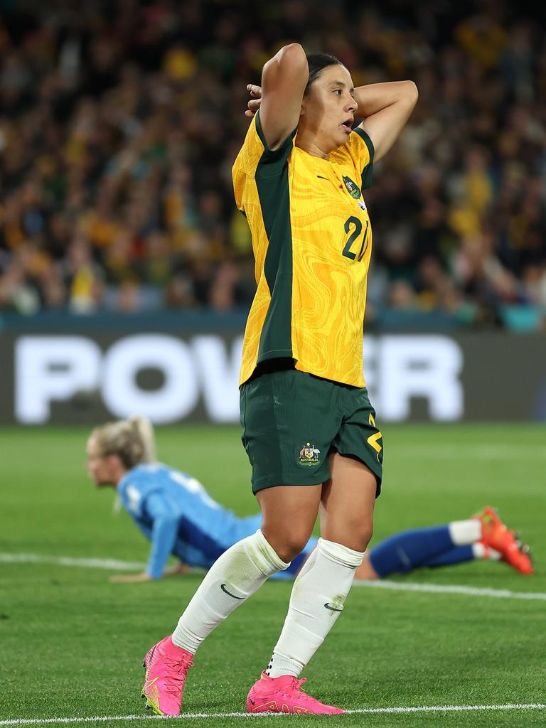 It slipped through Sam Kerr’s fingers. Photo by Cameron Spencer/Getty Images.