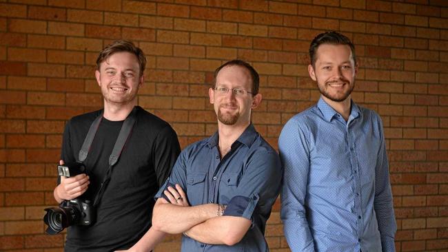 NEW TO THE TEAM: New journalists at The Gympie Times (from left) Jacob Carson, Scott Kovacevic and Rowan Schindler. Picture: Renee Albrecht