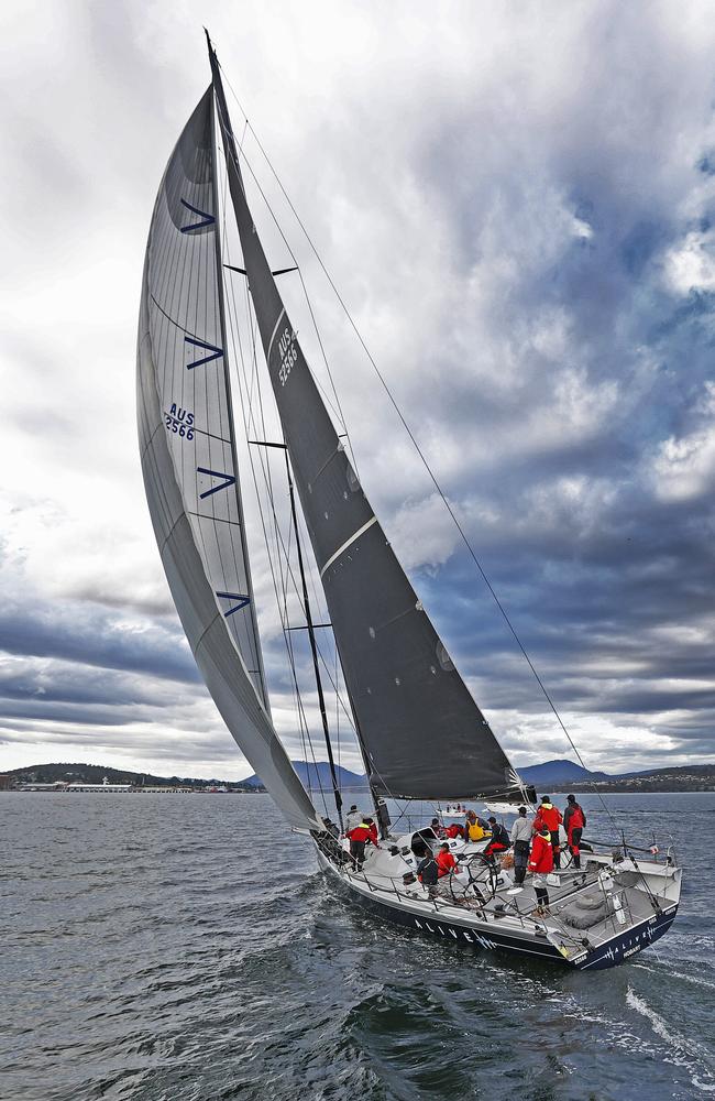 Alive claims line honours in the 2020 Launceston to Hobart yacht race. Picture: Zak Simmonds