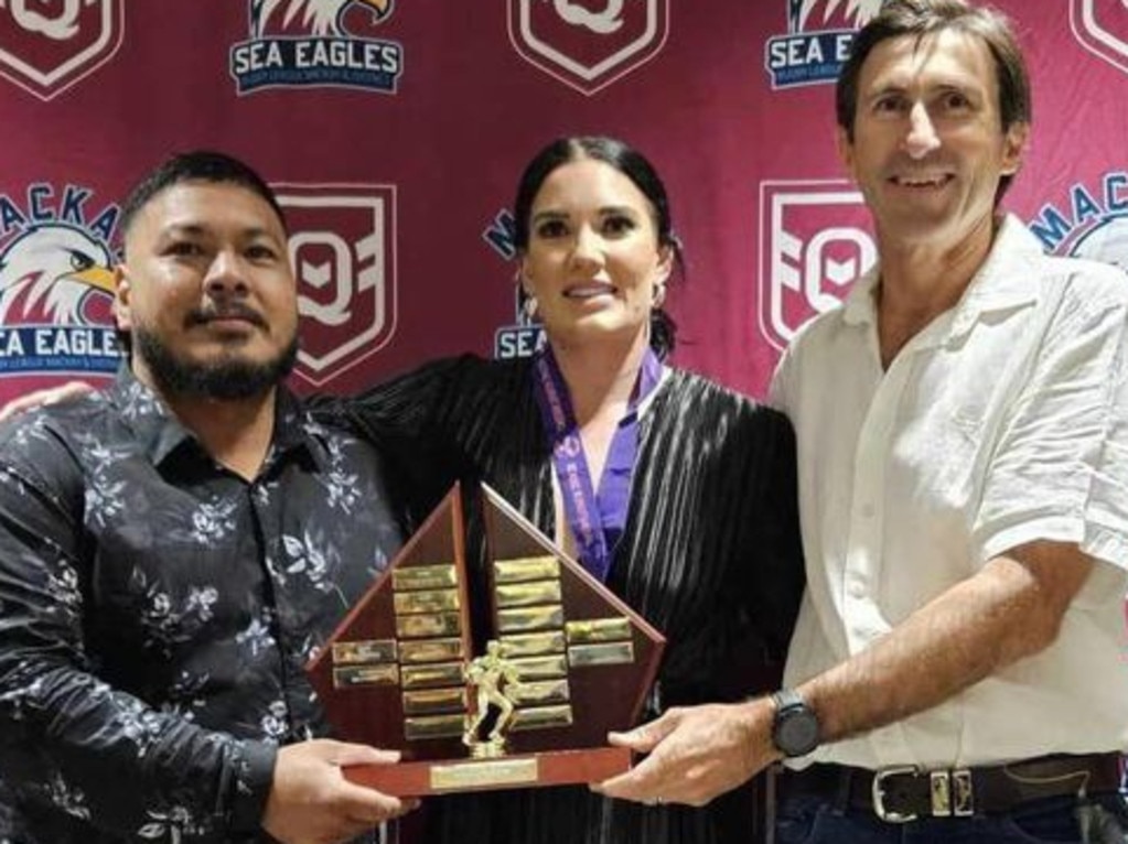 Brothers' Elle Stitt (middle) took home the Best Women's Player crown. Picture: Mackay Brothers Football Club Facebook.