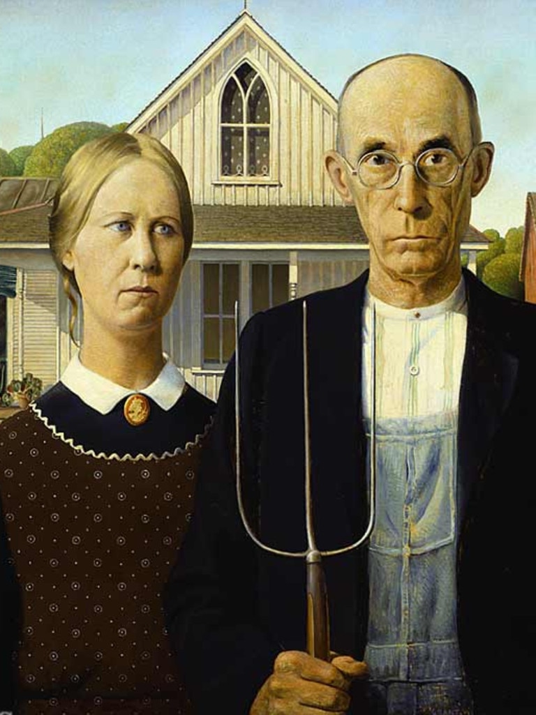 American Gothic was painted in 1930 by American artist Grant Wood and hangs in the Art Institute of Chicago. Picture: supplied