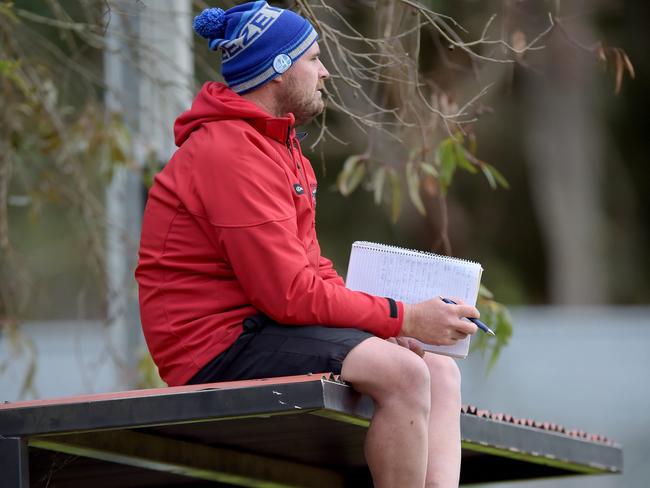 Brendan Allen seeks out a better vantage point to see a game earlier in the year. Picture: Steve Tanner