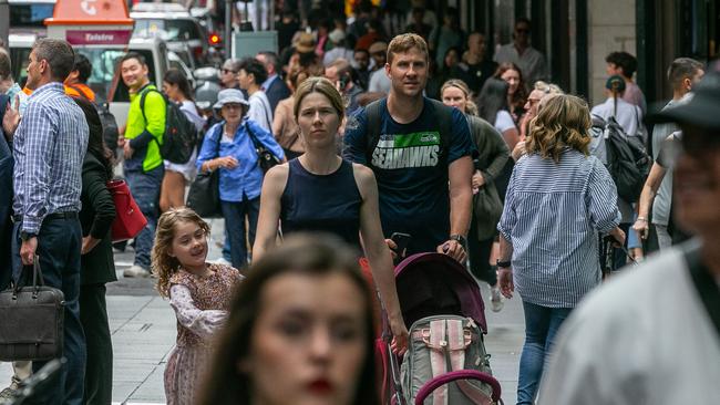 Australia’s population will age rapidly over the next four decades, raising the fiscal burden on the nation’s younger generations. Picture: NCA NewsWire / Brendan Read