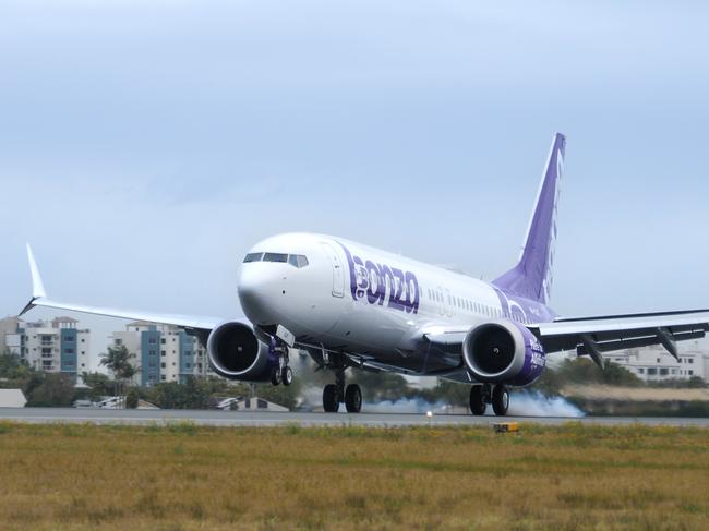 First Bonza 737 aircraft lands in Australia.Photo suppliedEscape 7 August 2022doc holiday