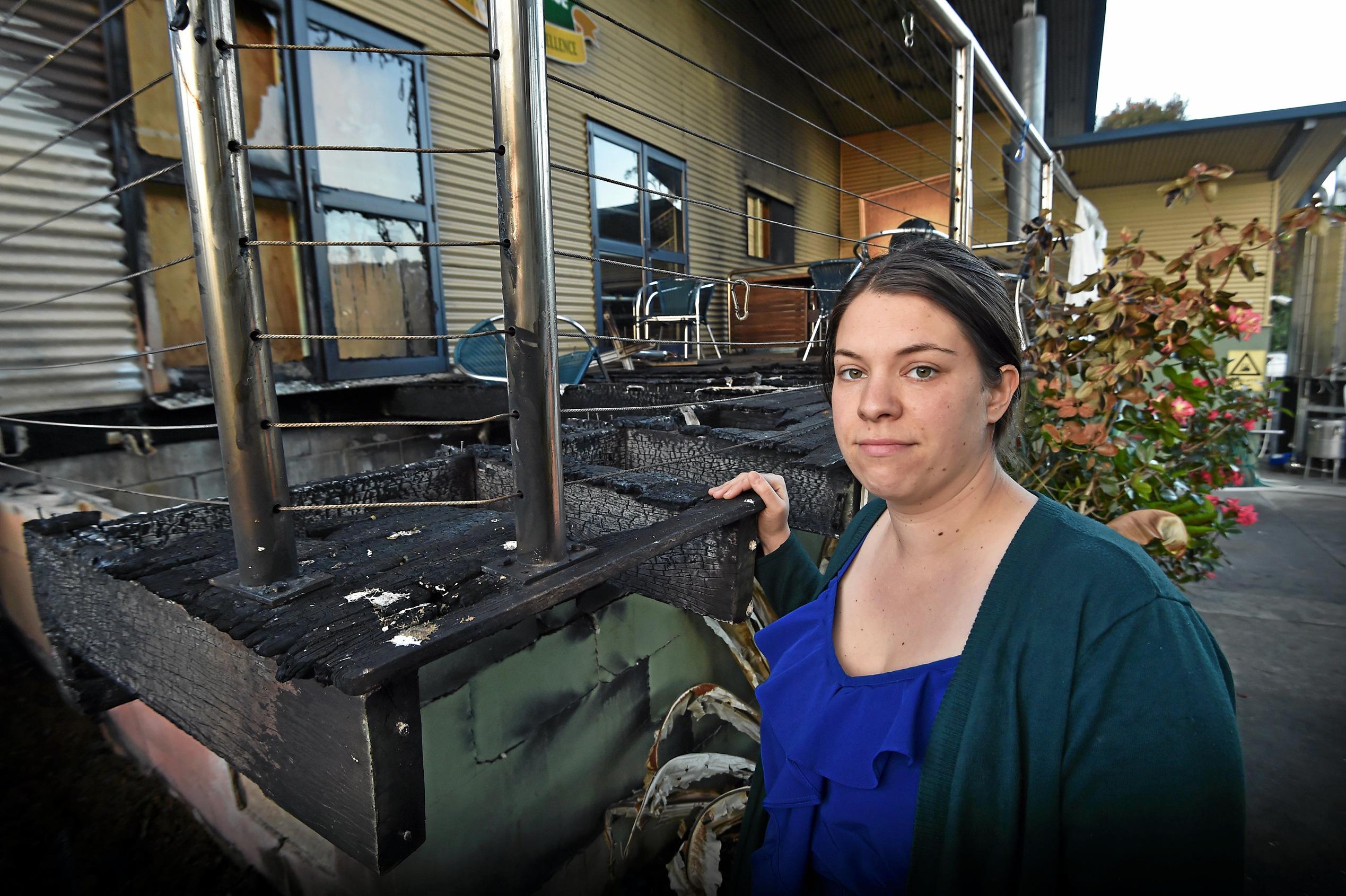 Manager Jennepher Buchen was devastated after the arson attack on the Maleny Cheese factory on Monday morning.