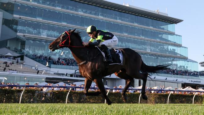 Private Eye wins the 2022 Gilgai Stakes at Flemington.