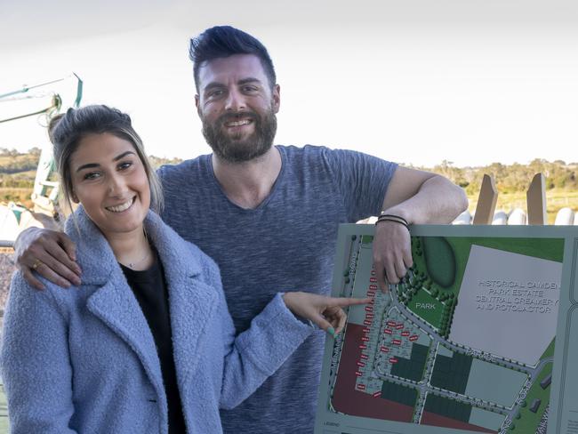 Michael and Deanna Parzakonis bought a block of land in the Mirvac estate The Village in Menangle after their name was drawn out of a ballot. The lottery system was introduced for the site due to overwhelming demand for the blocks. Picture: Quentin Jones