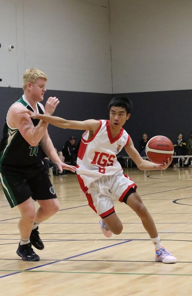 Ipswich Grammar's Justin Ventic in action.